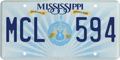 MS license plate MCL594