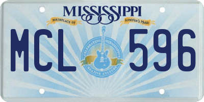 MS license plate MCL596