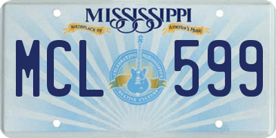 MS license plate MCL599