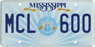 MS license plate MCL600