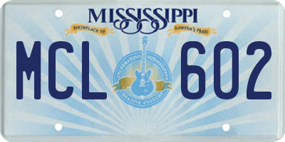 MS license plate MCL602