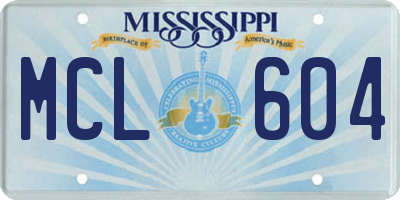 MS license plate MCL604