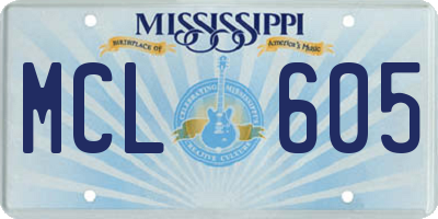 MS license plate MCL605
