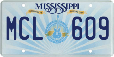 MS license plate MCL609