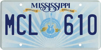 MS license plate MCL610