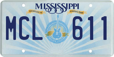 MS license plate MCL611