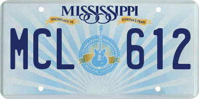 MS license plate MCL612