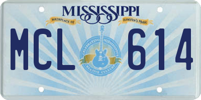 MS license plate MCL614