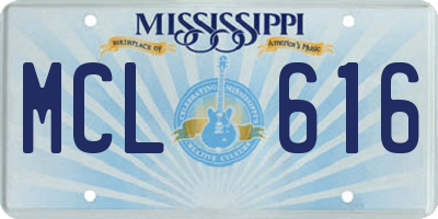 MS license plate MCL616