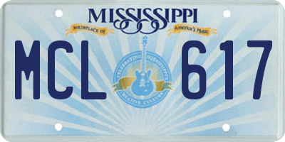 MS license plate MCL617