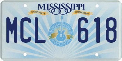 MS license plate MCL618