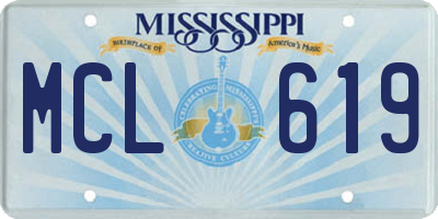MS license plate MCL619