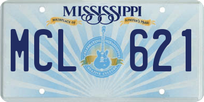 MS license plate MCL621