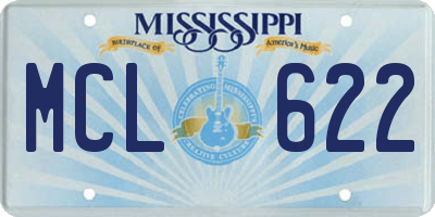 MS license plate MCL622