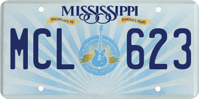 MS license plate MCL623