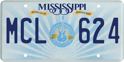 MS license plate MCL624