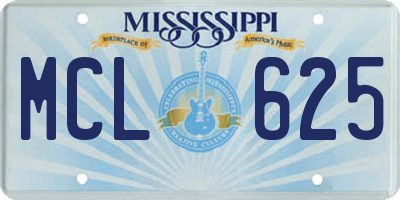 MS license plate MCL625