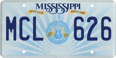MS license plate MCL626