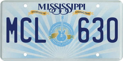 MS license plate MCL630