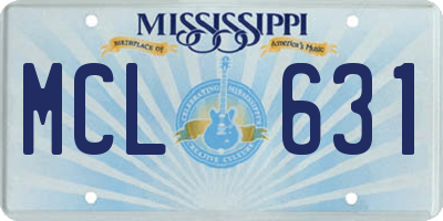 MS license plate MCL631