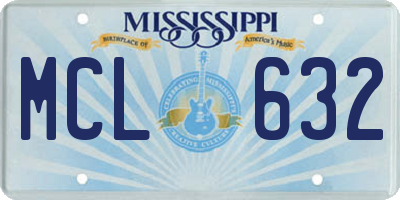 MS license plate MCL632