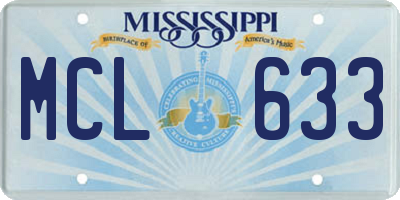 MS license plate MCL633