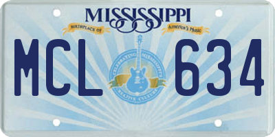 MS license plate MCL634
