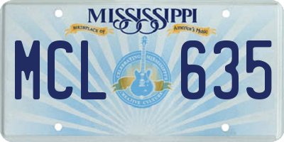 MS license plate MCL635
