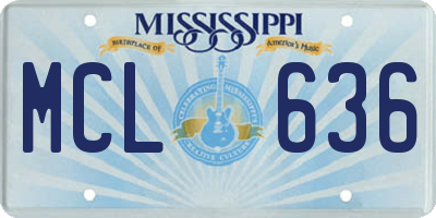 MS license plate MCL636