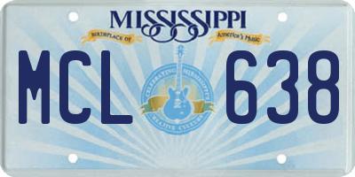 MS license plate MCL638