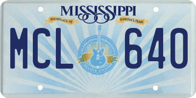 MS license plate MCL640