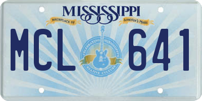 MS license plate MCL641