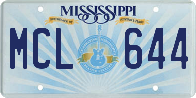 MS license plate MCL644