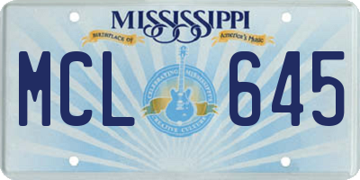 MS license plate MCL645