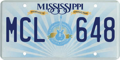 MS license plate MCL648