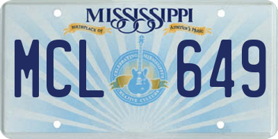 MS license plate MCL649