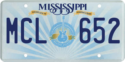 MS license plate MCL652
