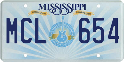 MS license plate MCL654