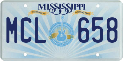 MS license plate MCL658