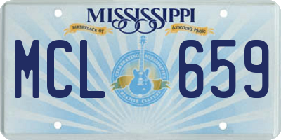 MS license plate MCL659
