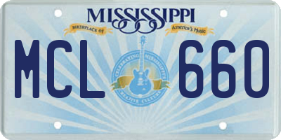 MS license plate MCL660