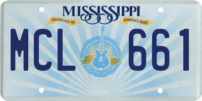 MS license plate MCL661
