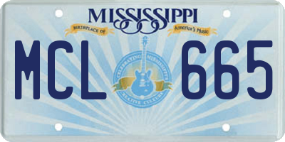 MS license plate MCL665