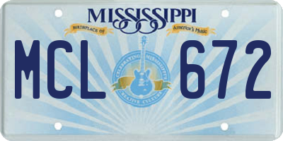 MS license plate MCL672