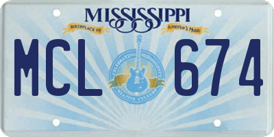 MS license plate MCL674