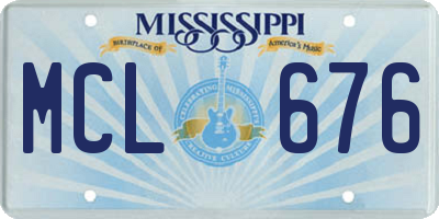 MS license plate MCL676