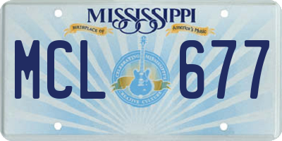 MS license plate MCL677
