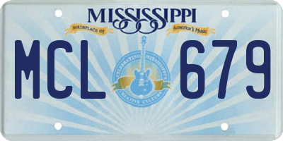 MS license plate MCL679