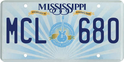 MS license plate MCL680