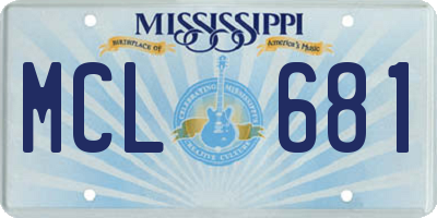 MS license plate MCL681